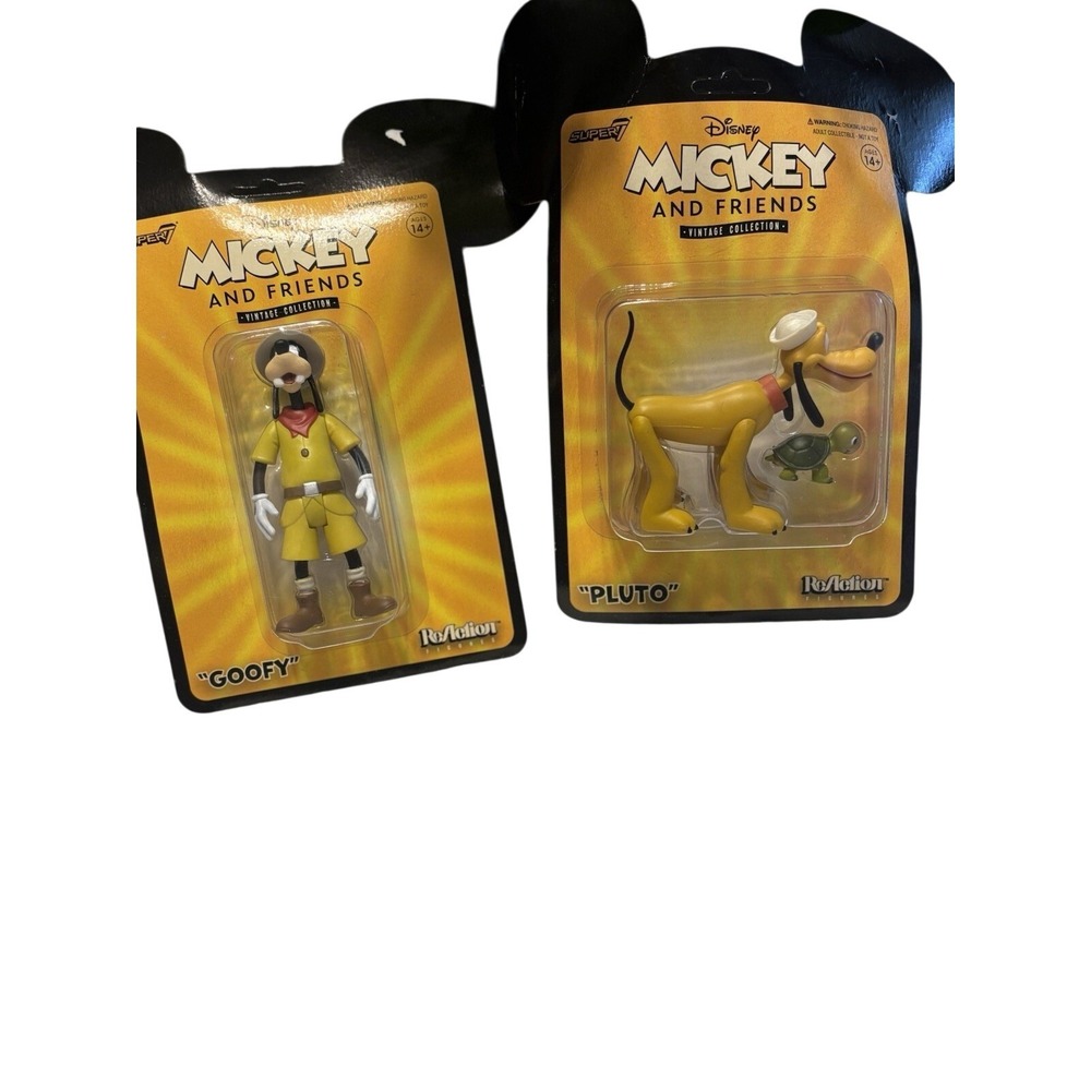 NIB! Super7 ReAction Disney Mickey Pluto Vtg Toy Collectible Sealed Kidcore‎
